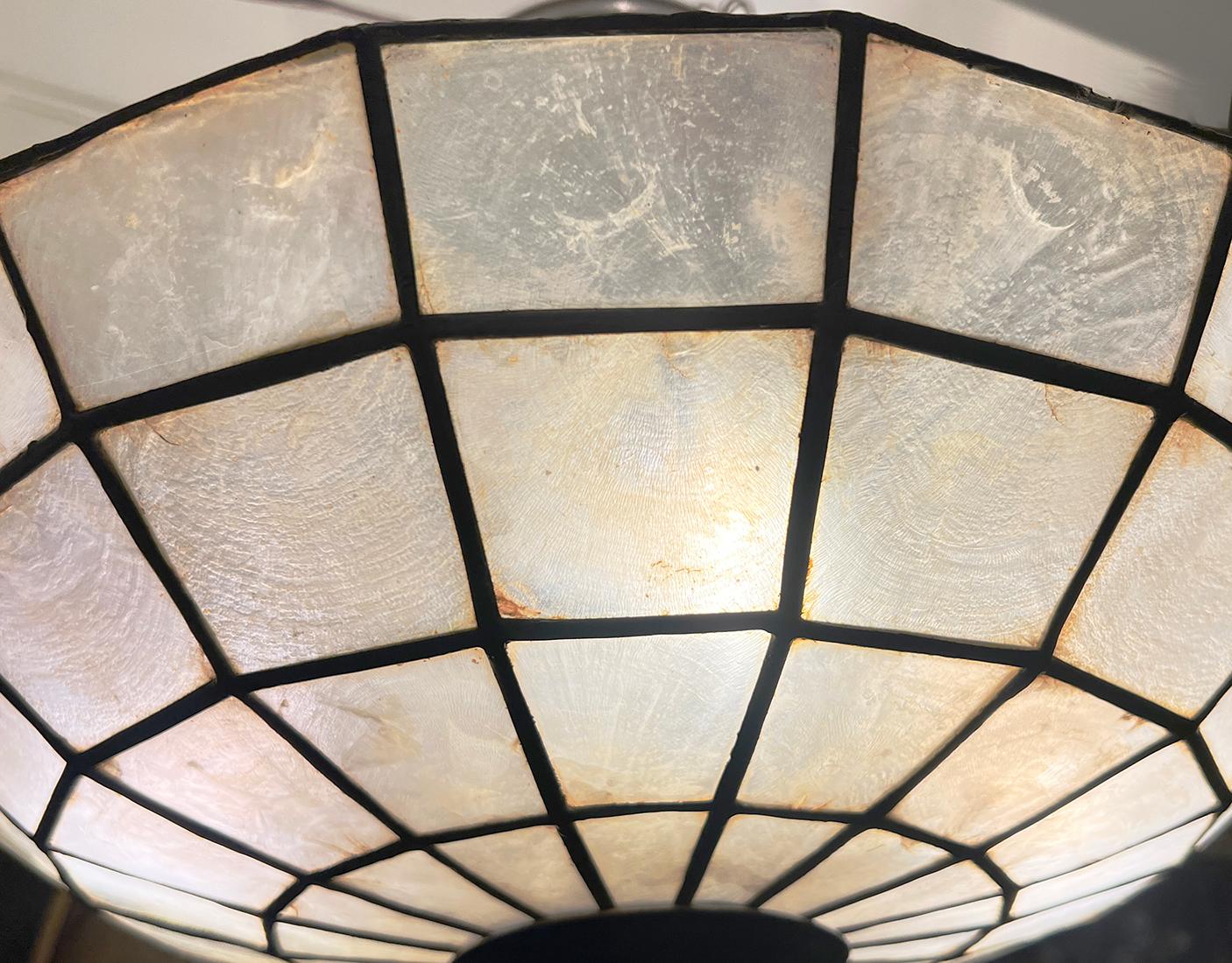 Shell Capiz Ceiling Light Fixture For Sale