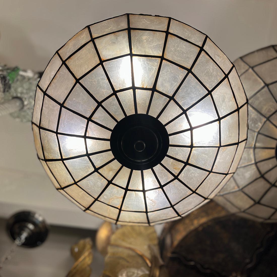 Capiz Ceiling Light Fixture For Sale 1