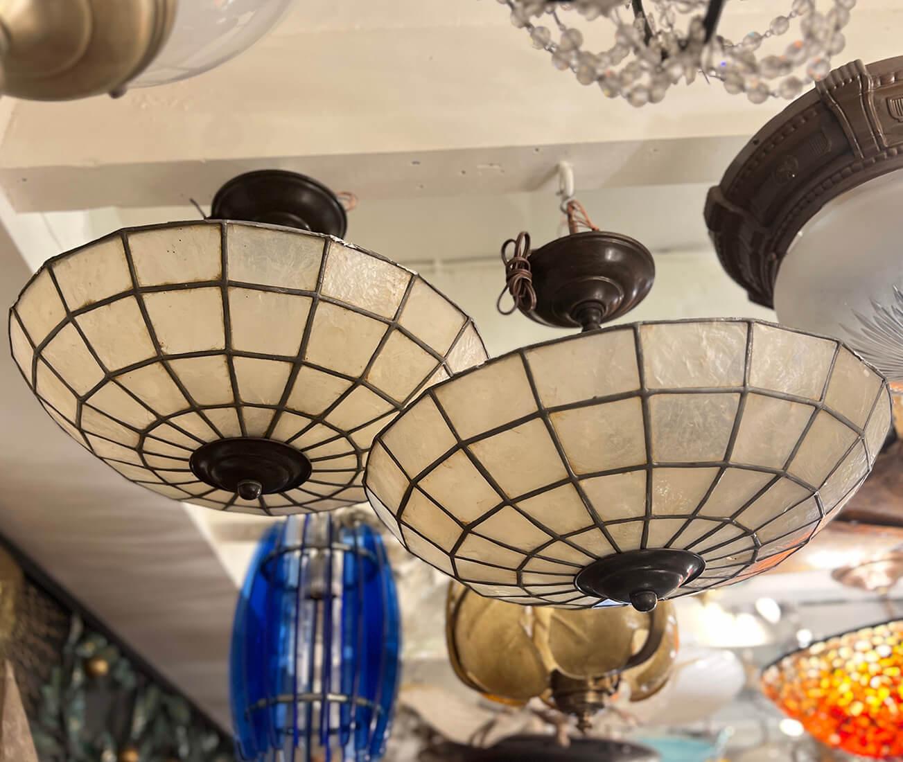 Capiz Ceiling Light Fixture For Sale 3