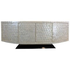 Capiz Shell and Black Marble Credenza by Marquis Collection of Beverly Hills