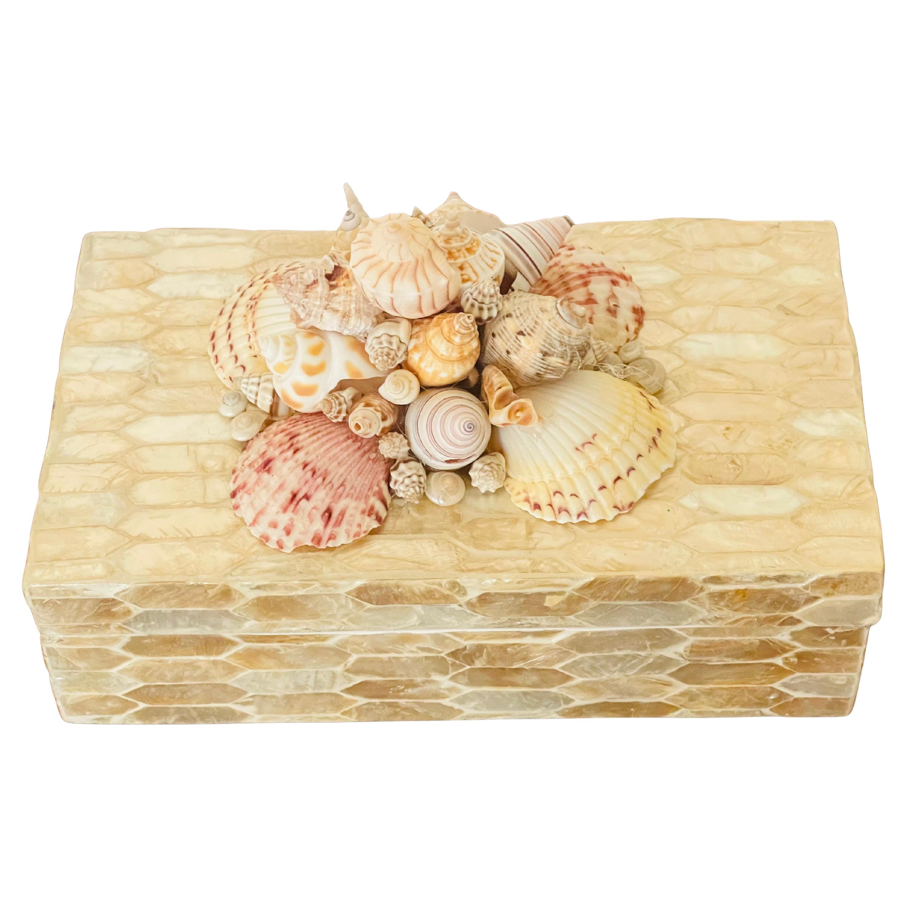 Capiz Shell Box Adorned with Shells