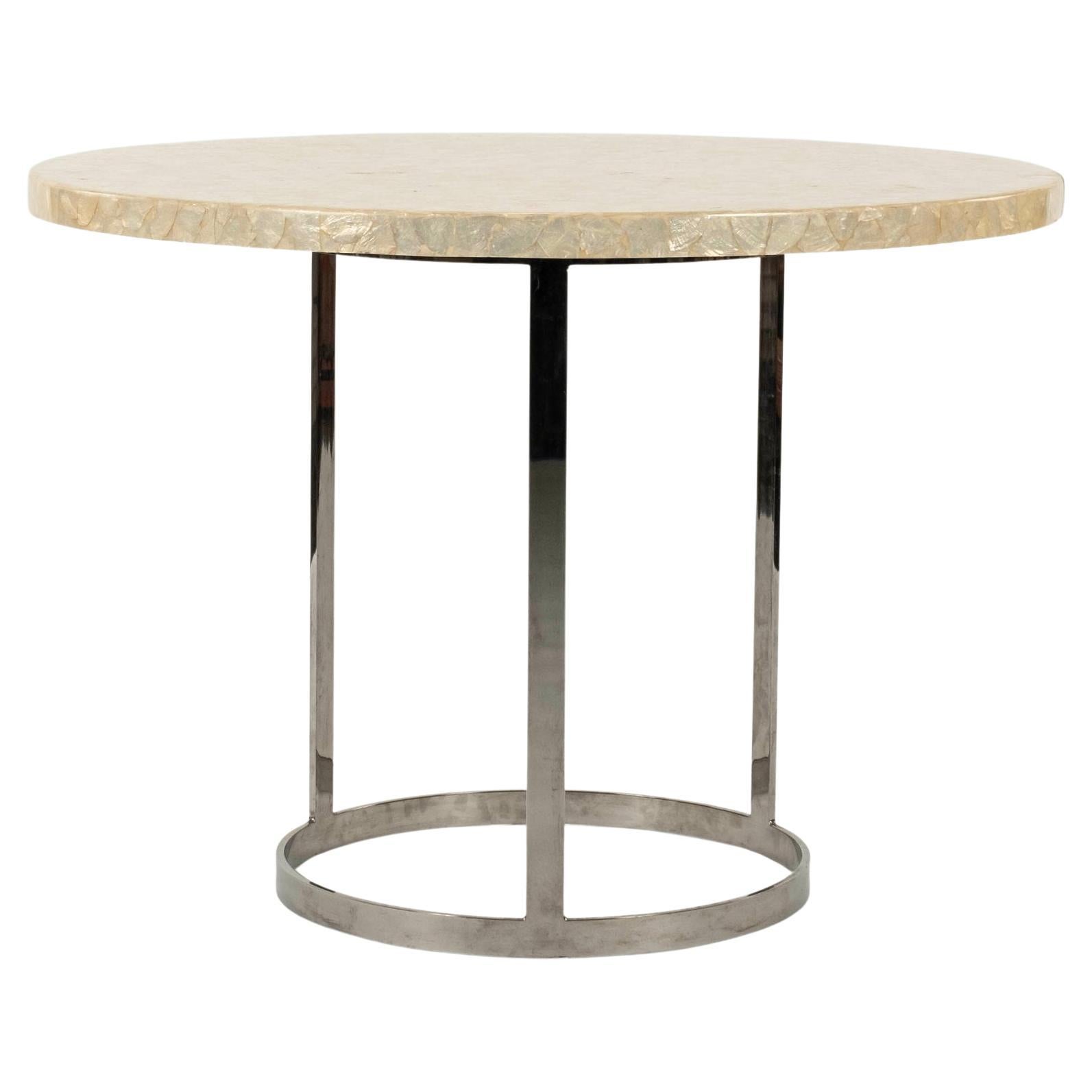 Capiz Shell Chrome Center Table