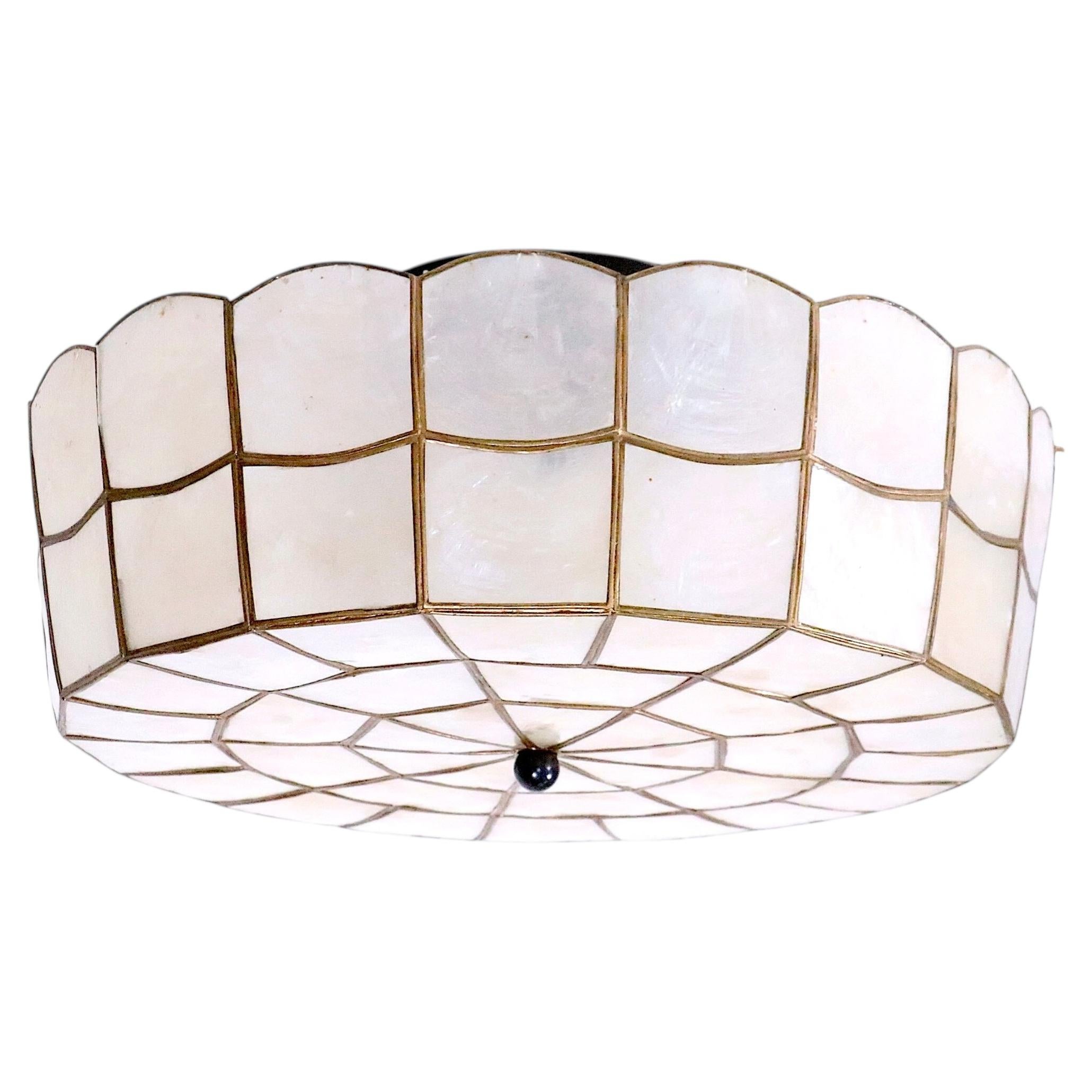 Capiz Shell Flush Mount Light Fixture Chandelier