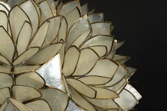 Capiz Shell Lotus Ball Chandelier Pendant Light Germany, 1960s