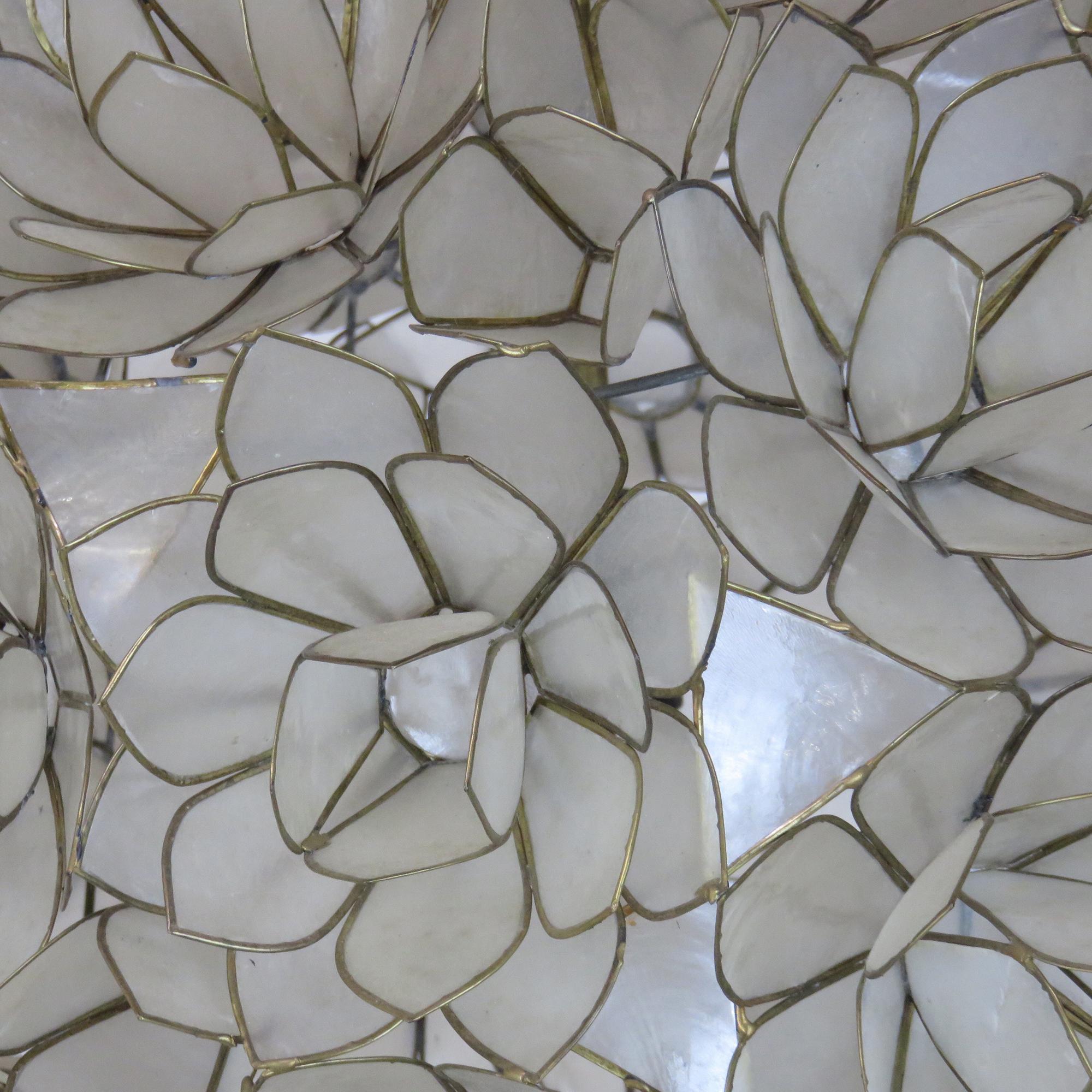 Capiz Shell Lotus Pendant Light For Sale 1
