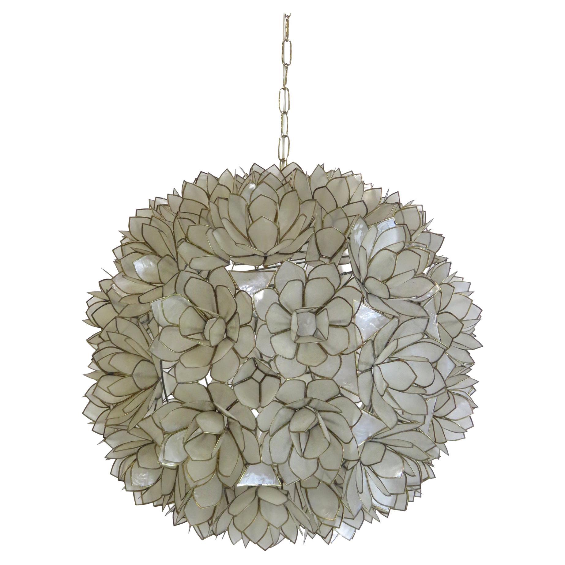 Capiz Shell Lotus Pendelleuchte