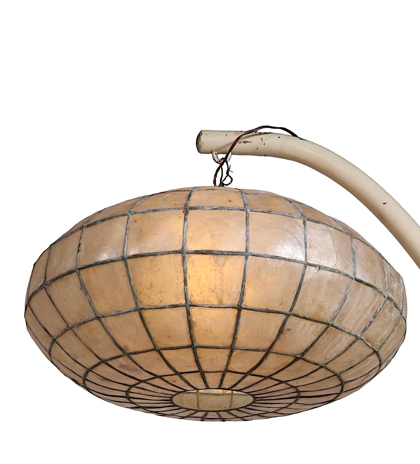 Capiz Shell Pendant Chandelier Hanging Fixture, Ca. 1970’s 1