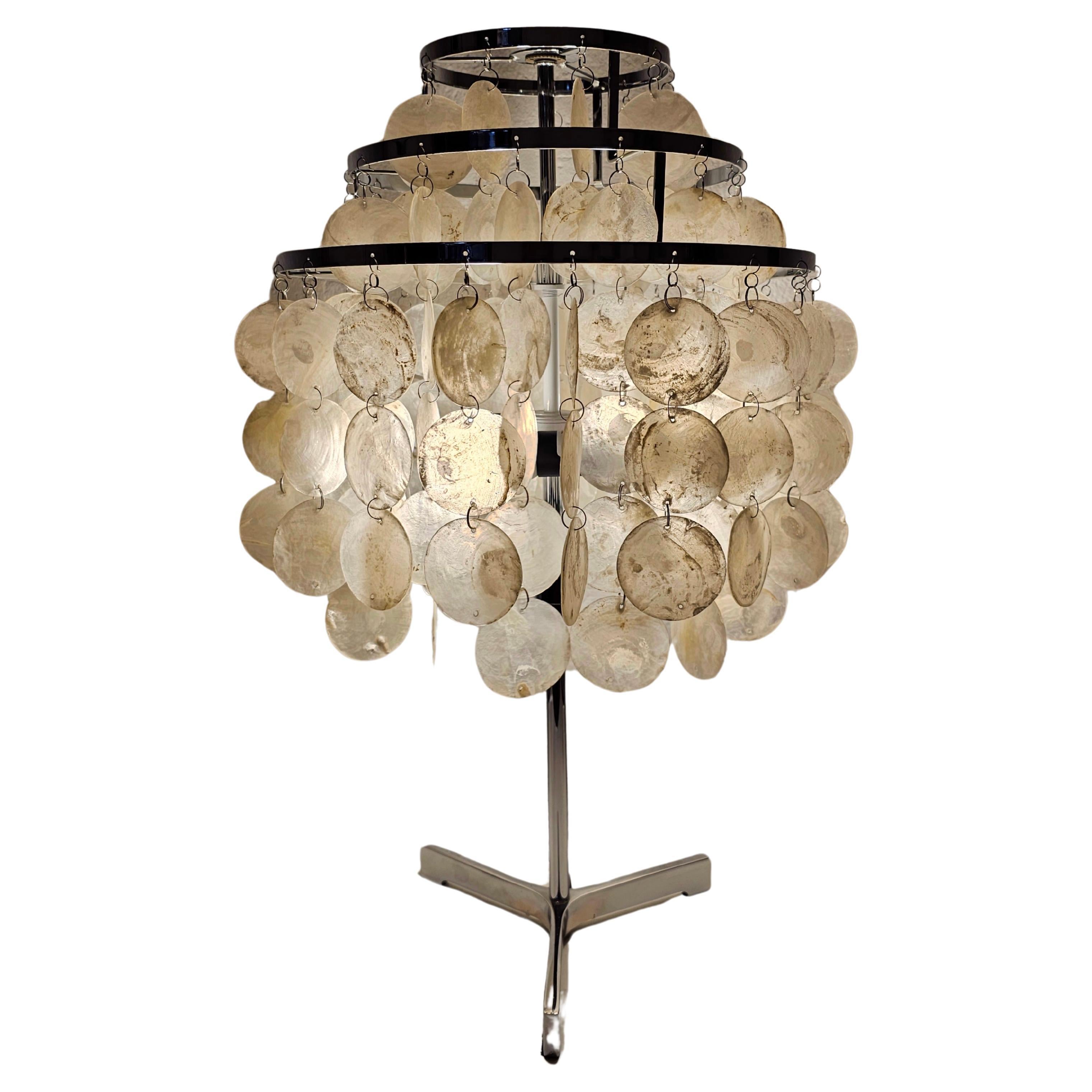 Capiz Shell Table Lamp in style of Verner Panton Fantasy Lamp, USA 1980s