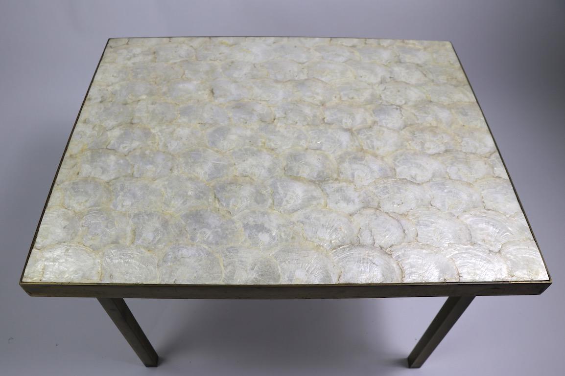 Capiz Shell Table with Squared Brass Legs 3