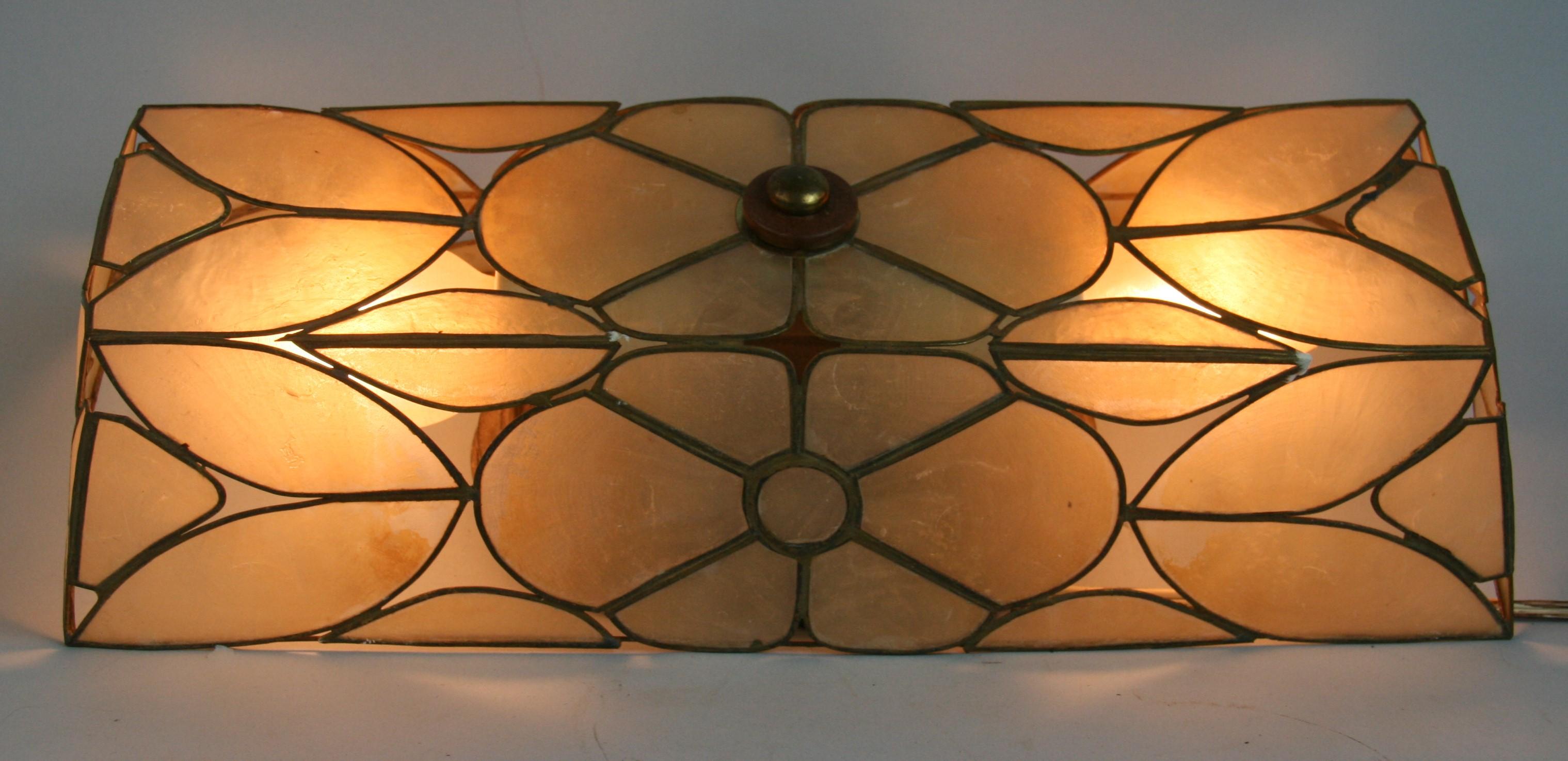 Hand-Crafted Capiz Shell Wall Sconce/Flush Mount For Sale