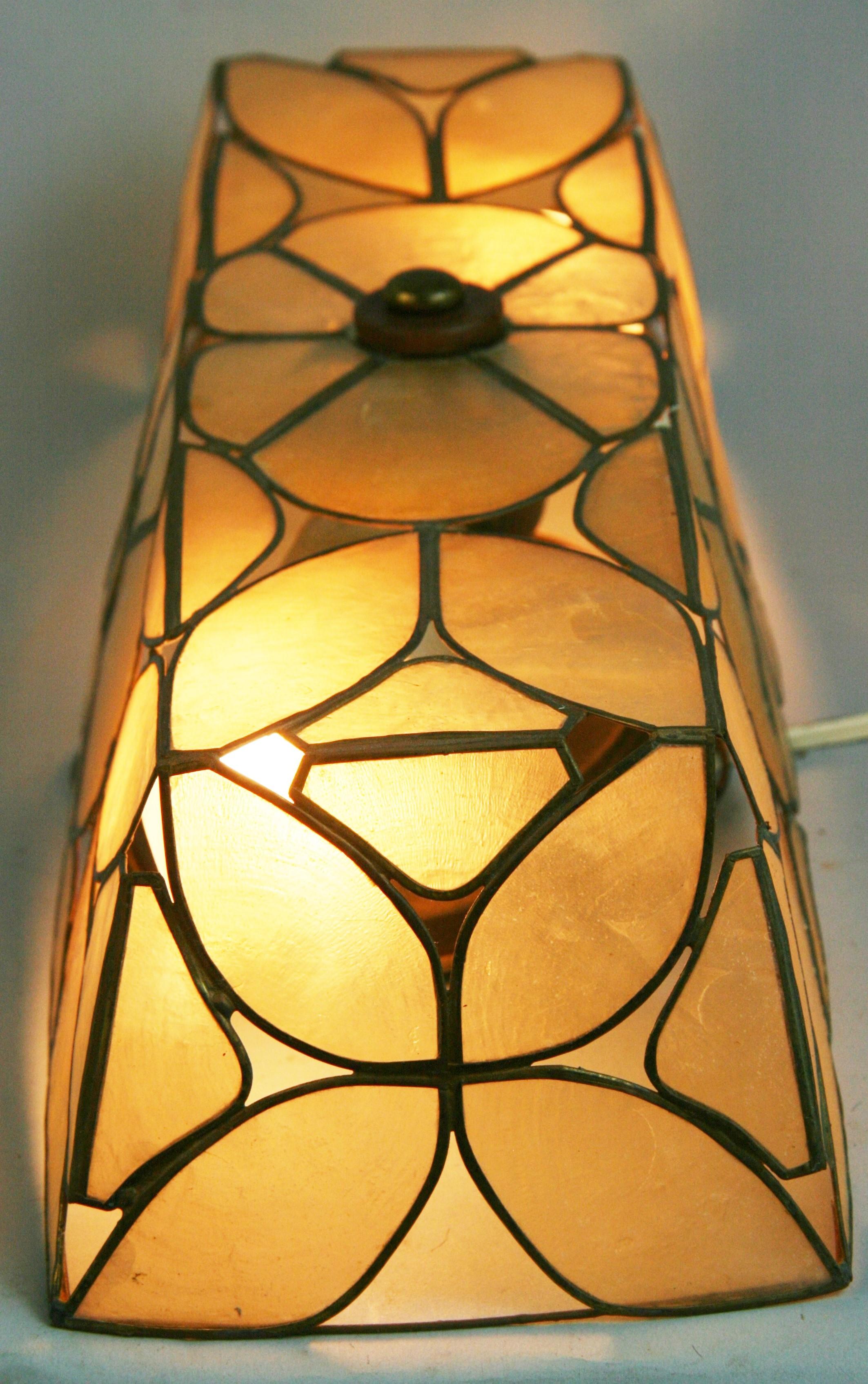 Mid-20th Century Capiz Shell Wall Sconce/Flush Mount For Sale