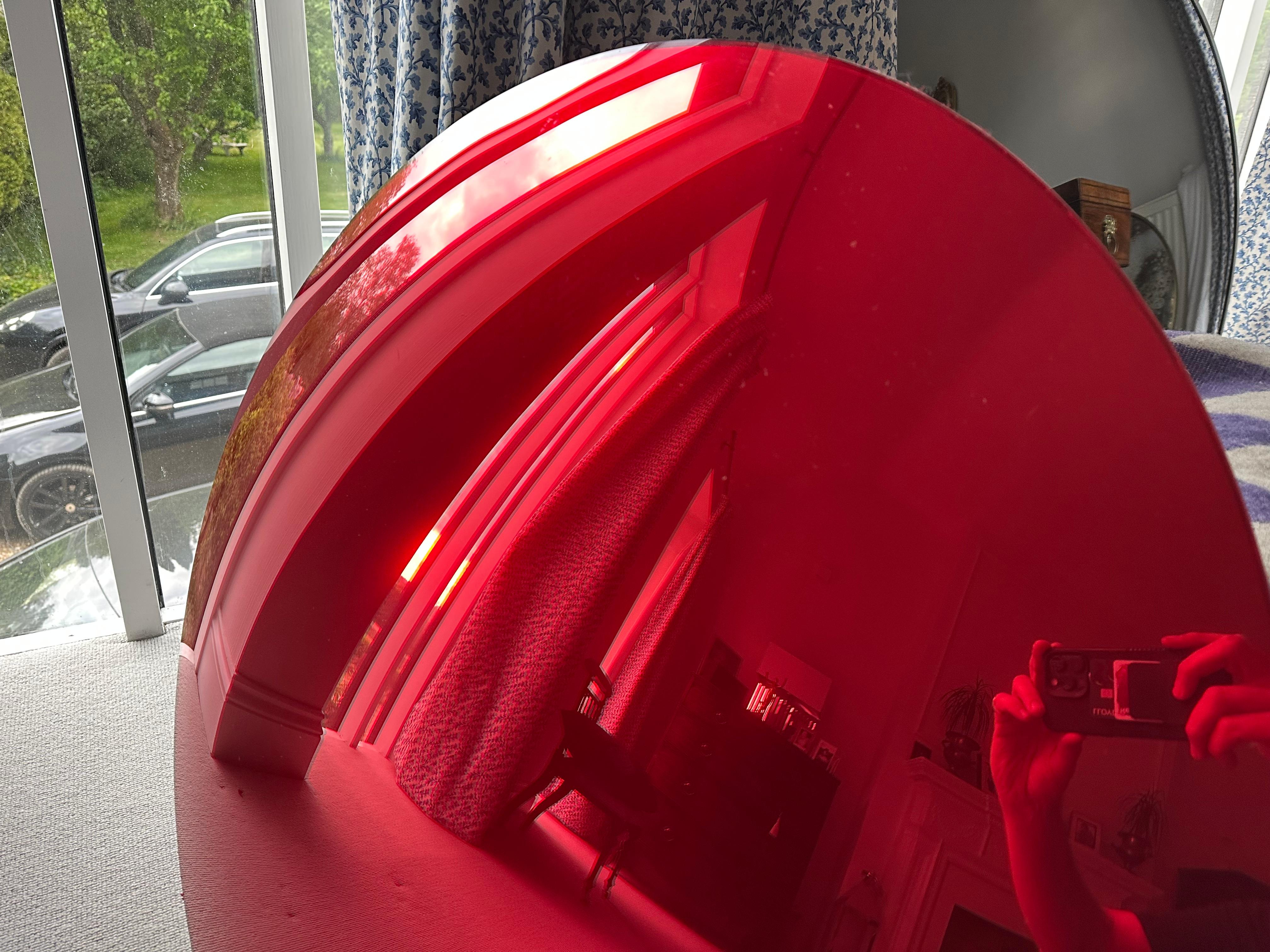 Espejo convexo de cristal rojo Capizzi - 31,5