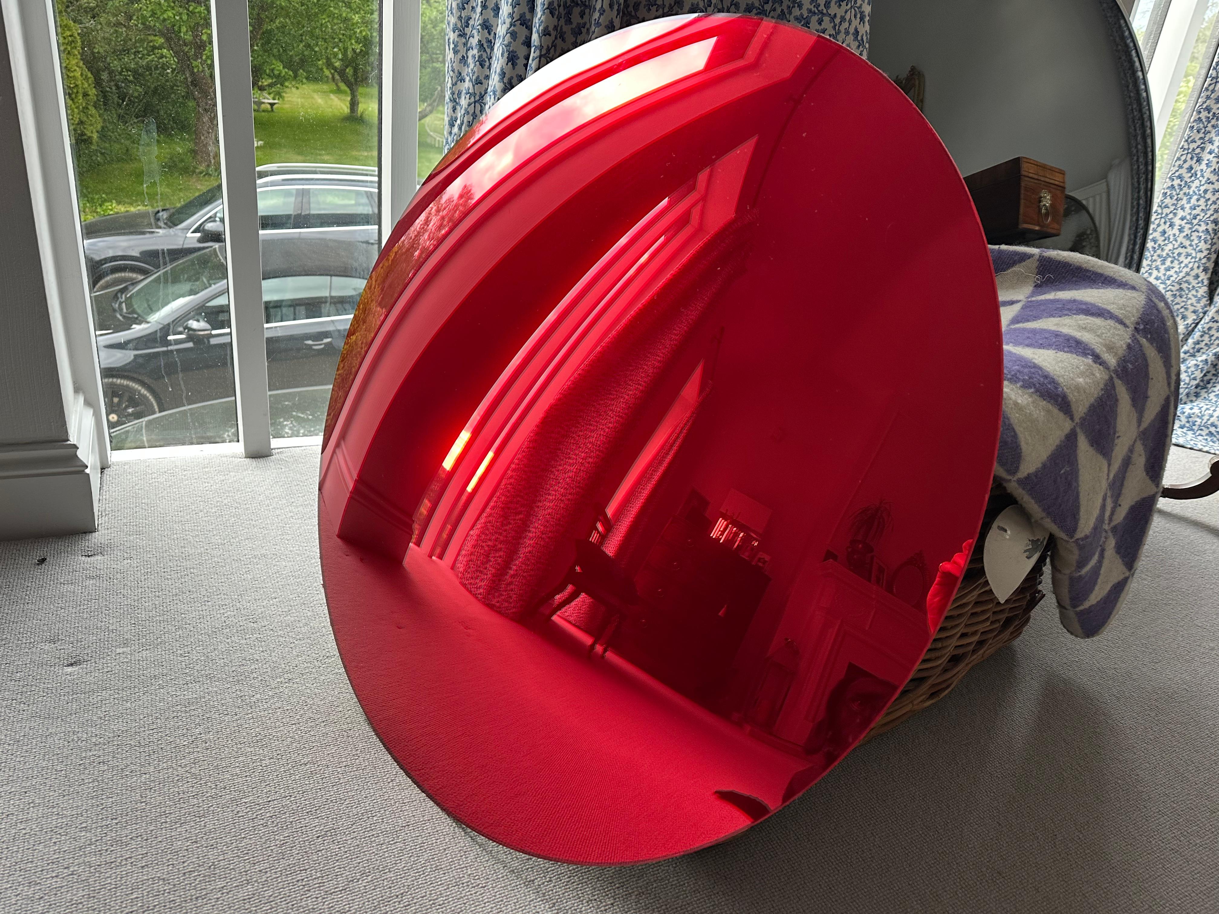 Espejo convexo de cristal rojo Capizzi - 31,5