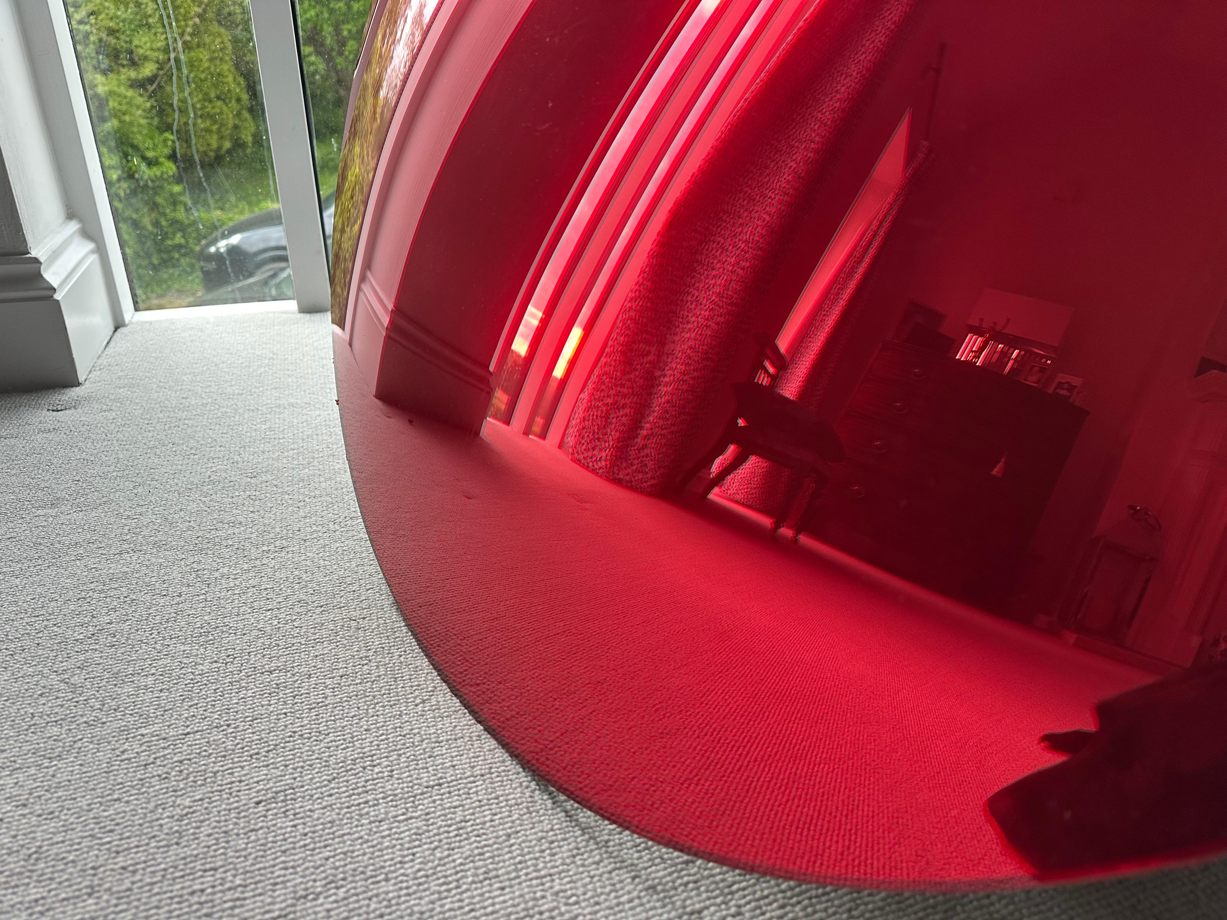 Espejo convexo de cristal rojo Capizzi - 31,5