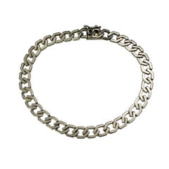 Caplain St. Andre France Bracelet à maillons en or blanc 18 carats #20928