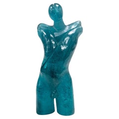 Capo di Feltre per Daum Theoreme firmato Torso maschile figurativo contemporaneo in vetro