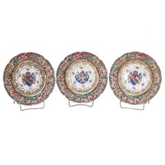 Capo Di Monte Armorial Porcelain Cabinet Plates, Set of 12