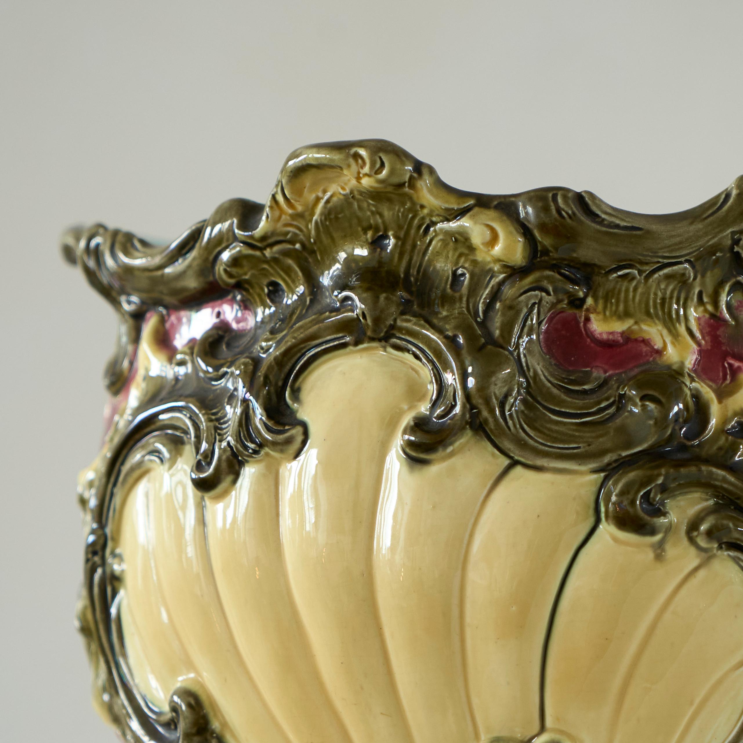 Art nouveau Capo Di Monte Grand vase ou pot en poterie italienne Début du 20e siècle en vente
