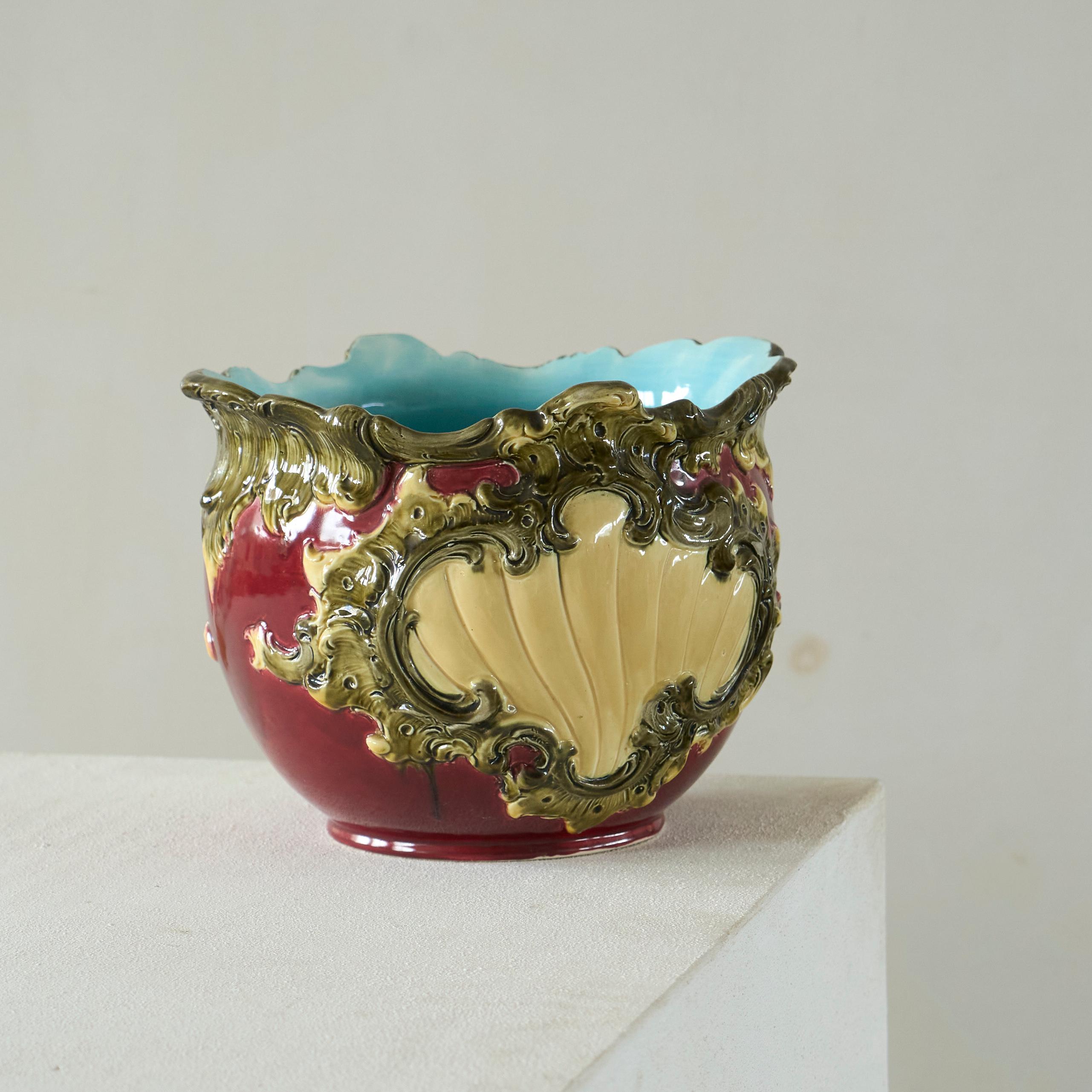 Capo Di Monte Grand vase ou pot en poterie italienne Début du 20e siècle en vente 2