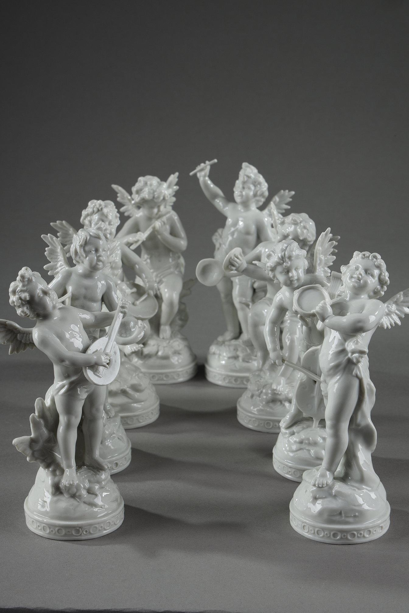 italien orchestra en porcelaine de Capo di Monte avec 8  musiciens