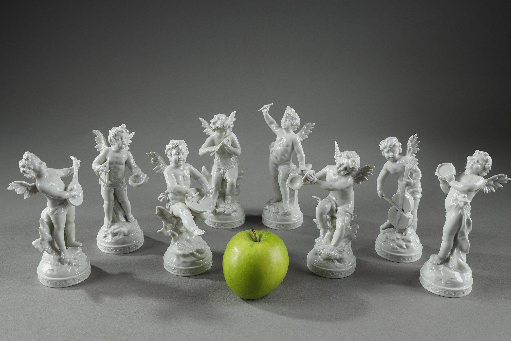 orchestra en porcelaine de Capo di Monte avec 8  musiciens Bon état à Paris, FR