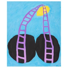 Capobianco Abstract Surrealist Acrylic on Panel Vintage Capobianco Abstract Surrealist Acrylic on Panel