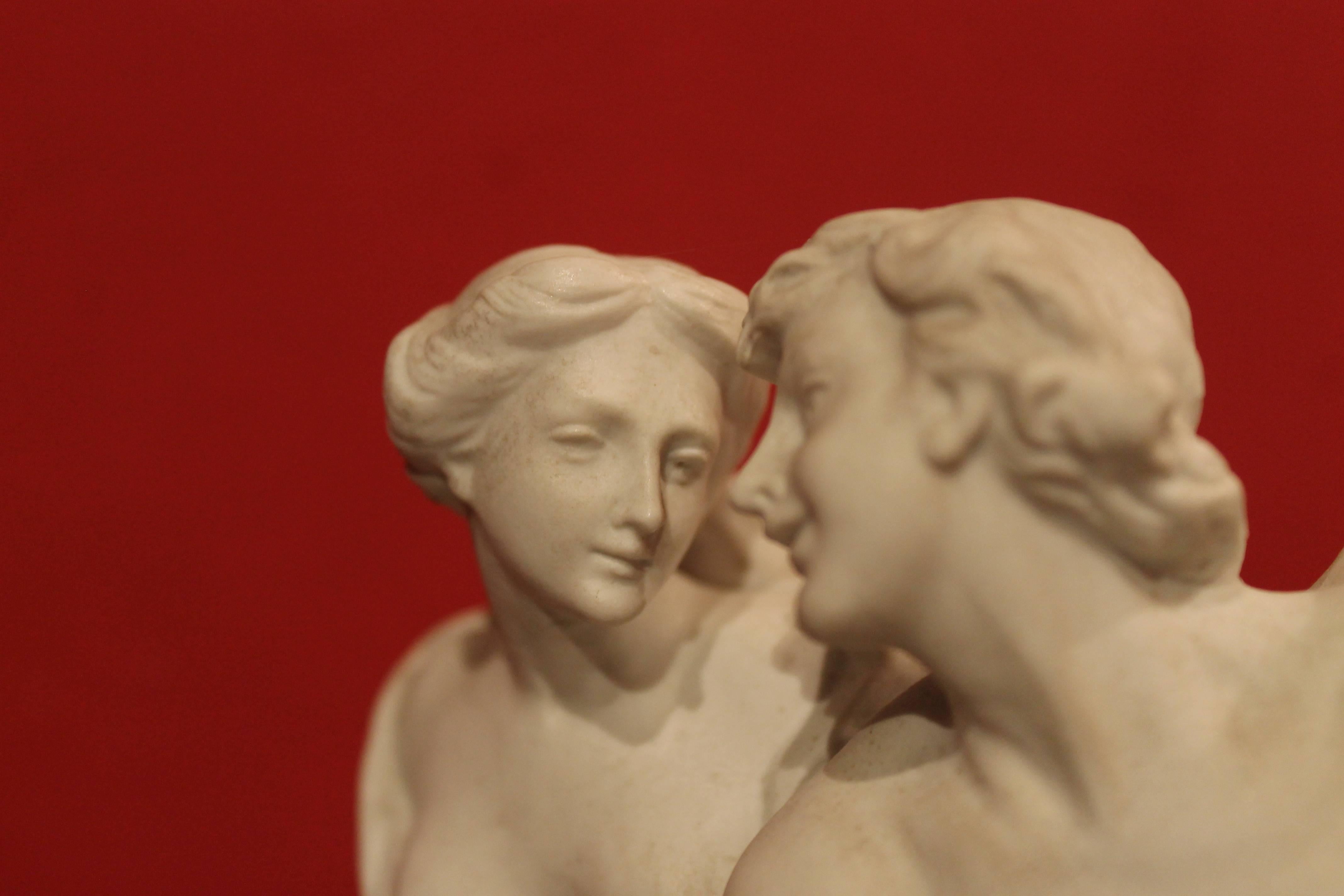 Capodimonte late 19th Century White Porcelain Group of Male and Female Figurines For Sale 2