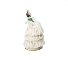 Capodimonte Baroque Lady Figurine With Lace Dress, 1900s