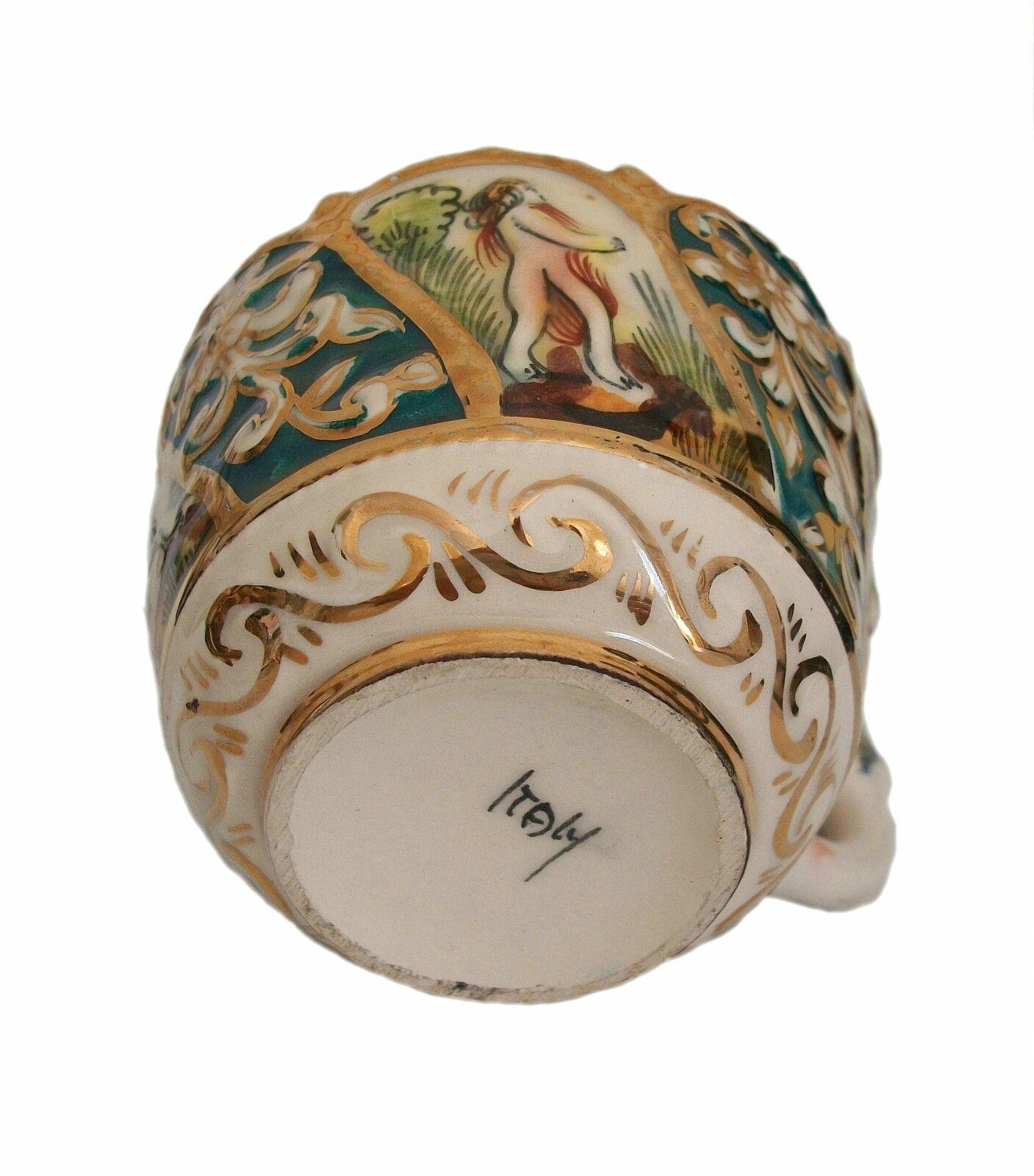 20th Century Capodimonte, Cabinet Cup & Saucer - Hand Painted/Gilded, Unsigned, 20th C For Sale