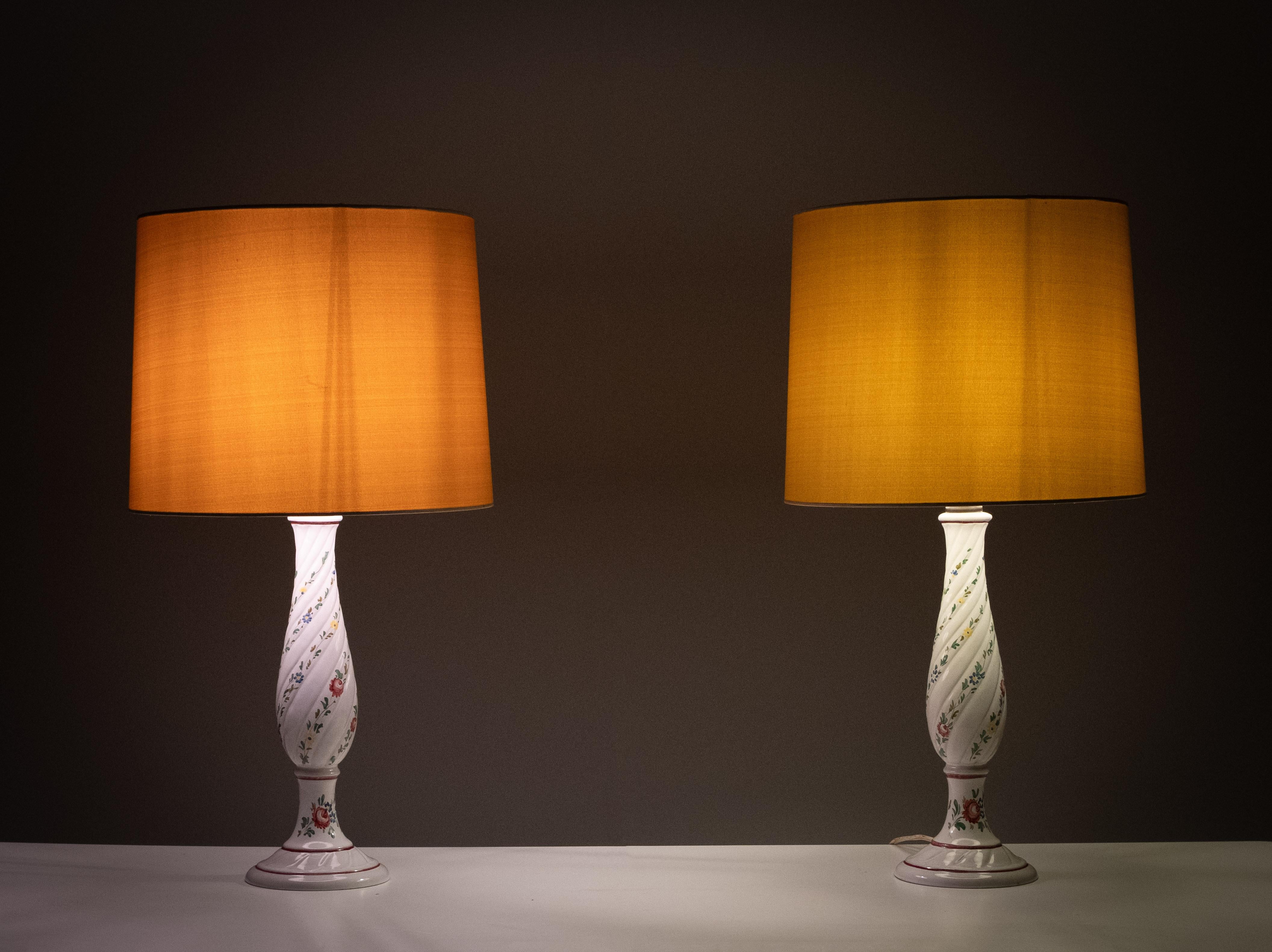 Capodimonte  Ceramic  Italian table lamps 1960s im Zustand „Gut“ im Angebot in Den Haag, NL