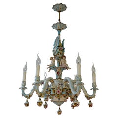 Capodimonte Chandelier, Italy, 1960s