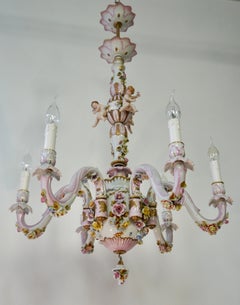 Capodimonte Chandelier, Italy, 1960s