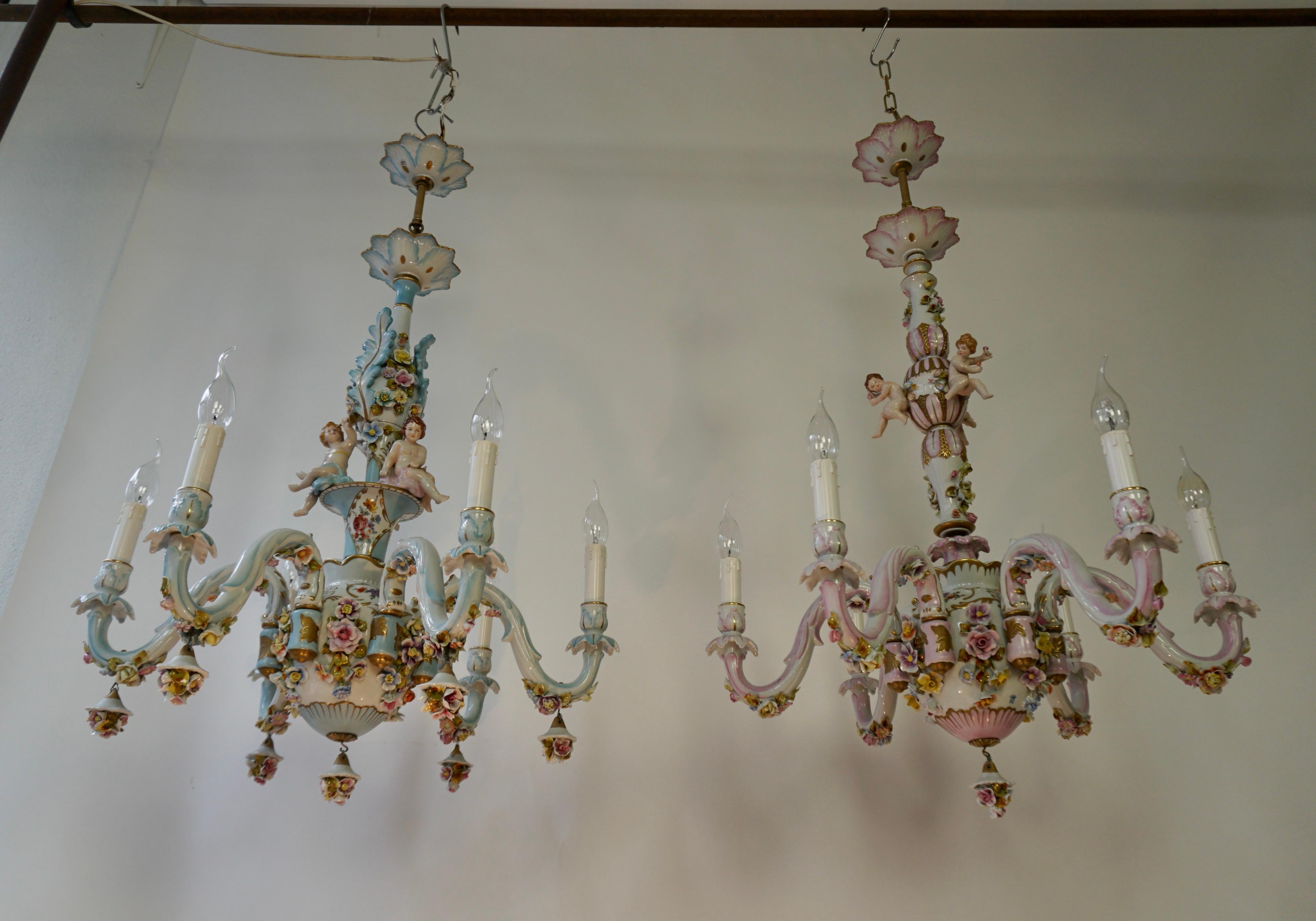 vintage capodimonte chandelier