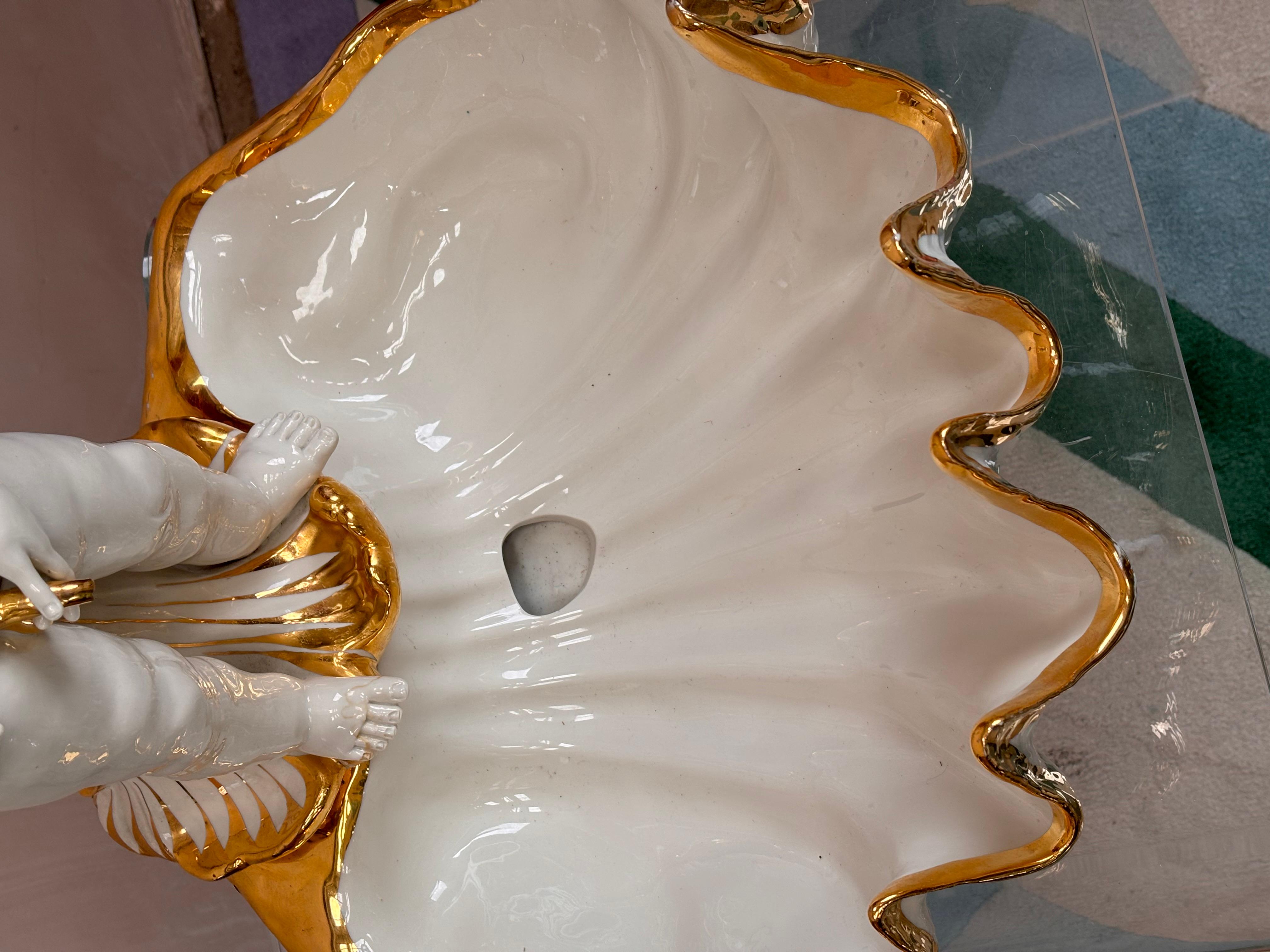 Capodimonte cherub indoor water fountain 2