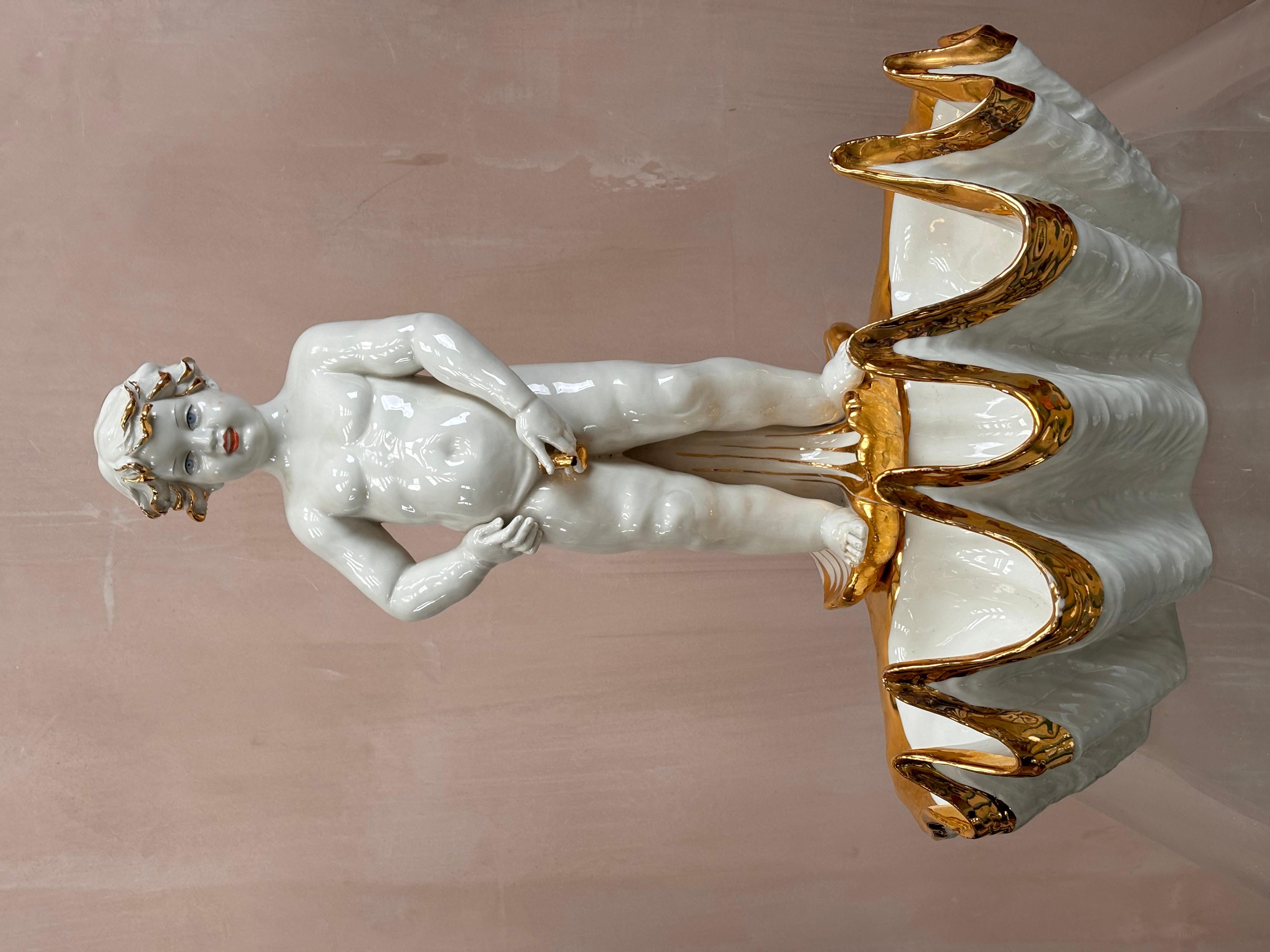 Capodimonte cherub indoor water fountain 3