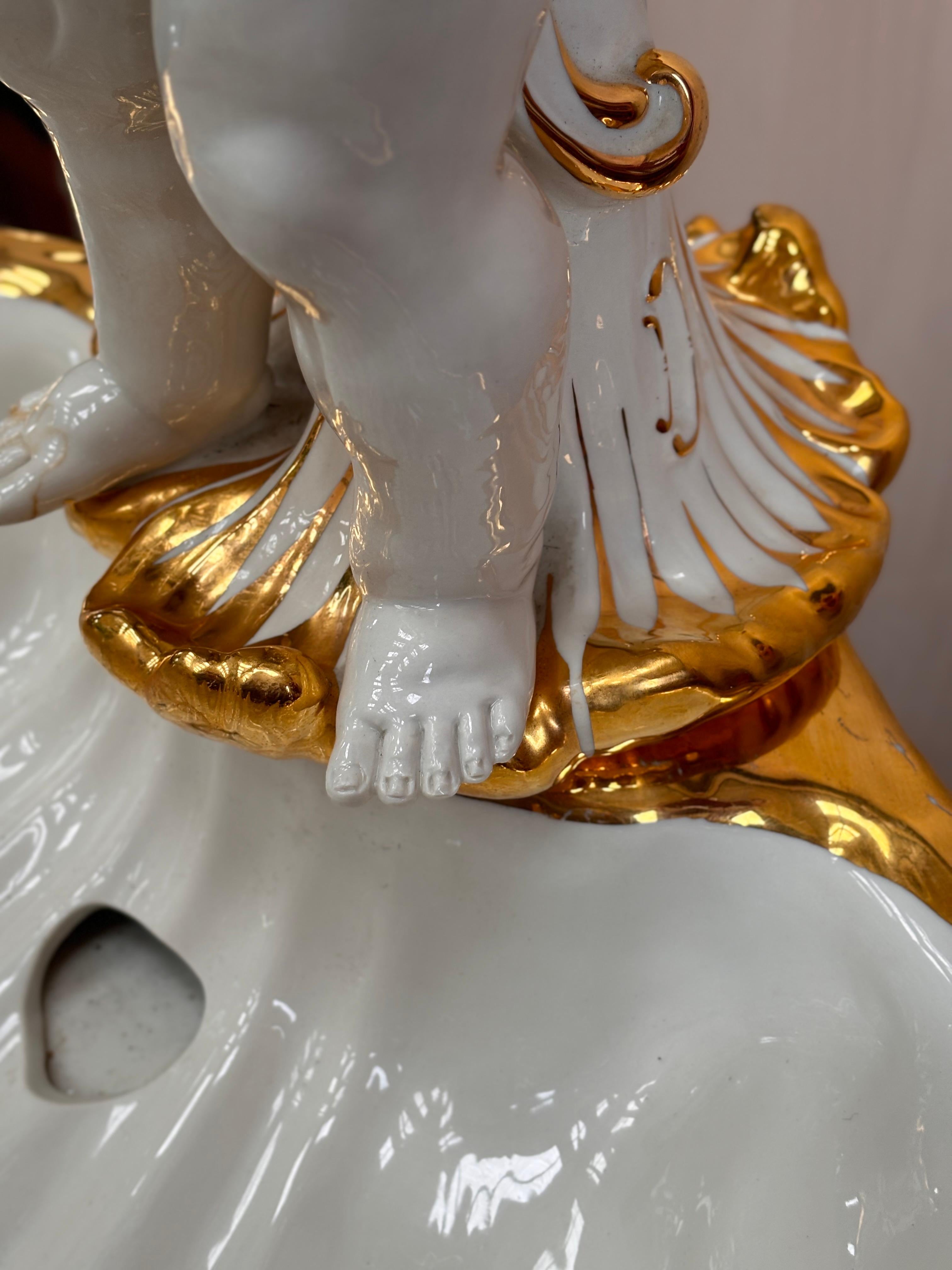 Capodimonte cherub indoor water fountain 1