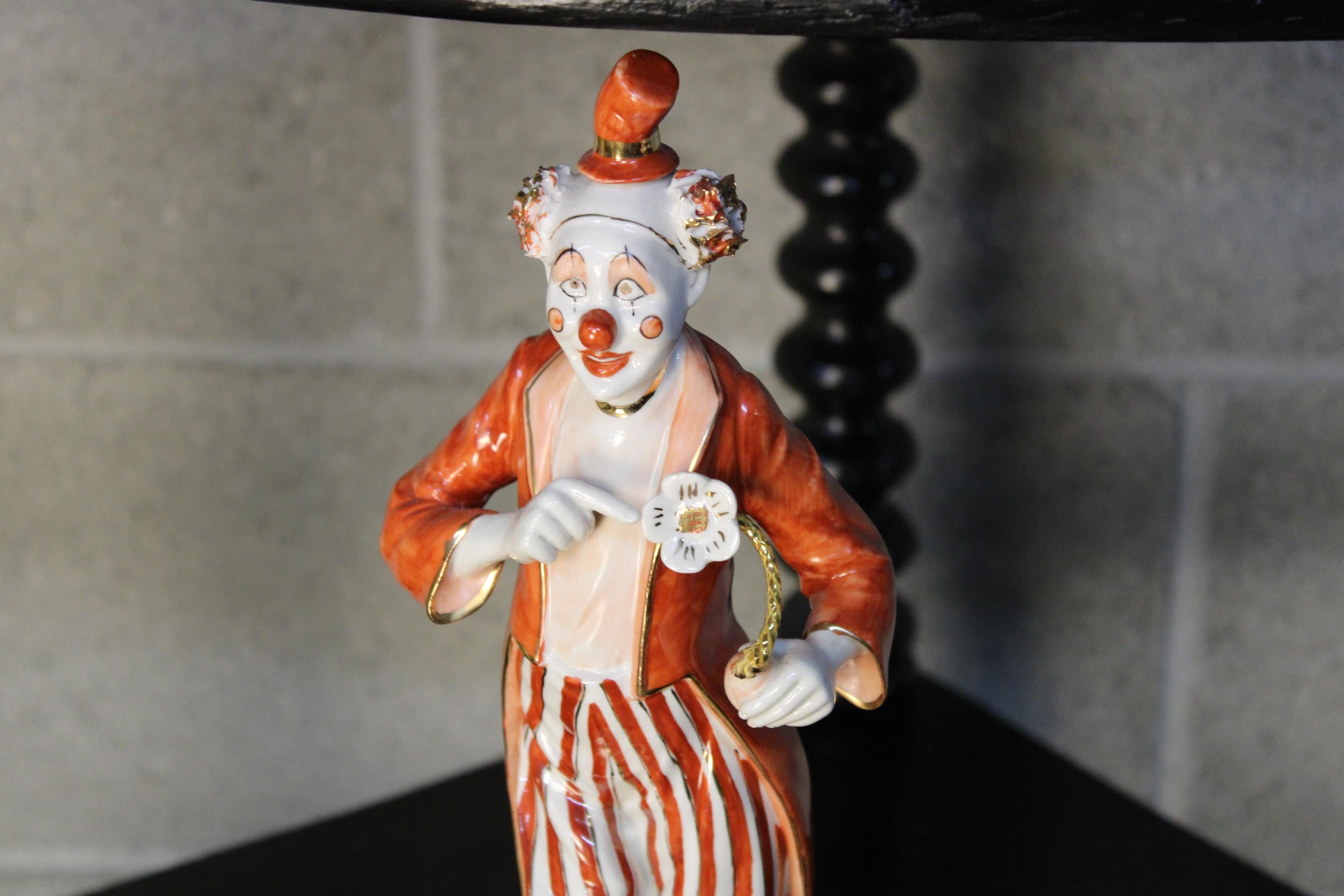 Italian Vintage Capodimonte Clown Statues Set circa 1960 Italy For Sale