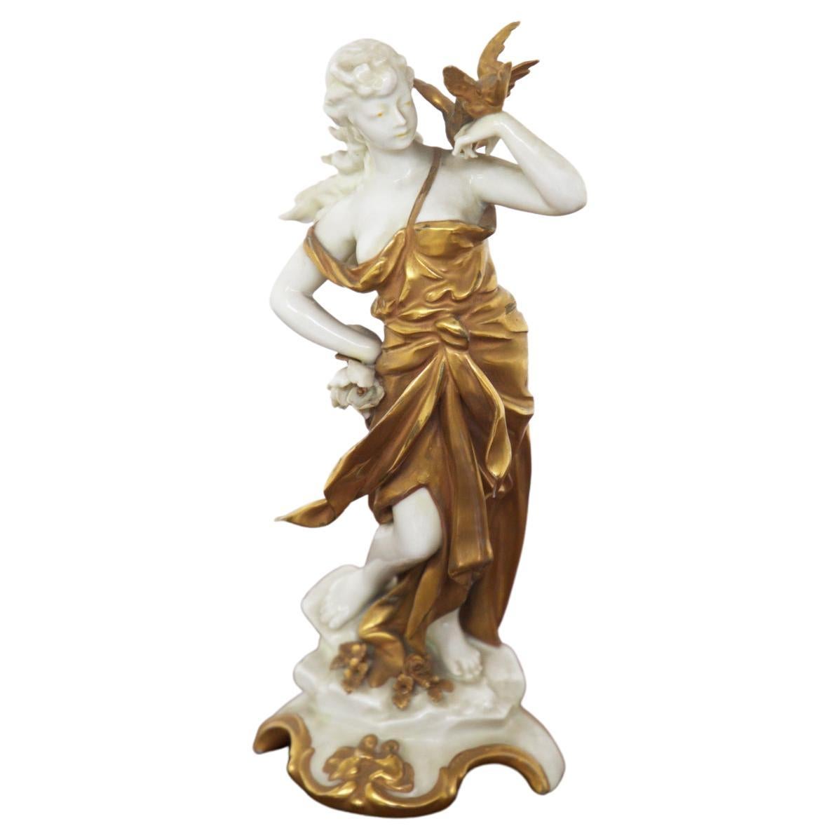 Capodimonte Gold Ceramic Statuette 'Gemini’
