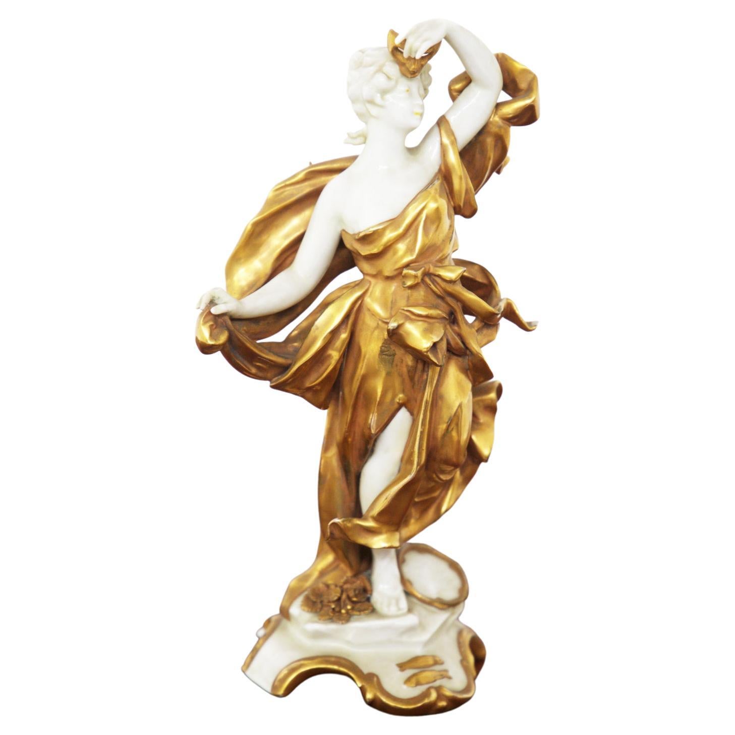 Capodimonte Gold Ceramic Statuette 'Pisces’