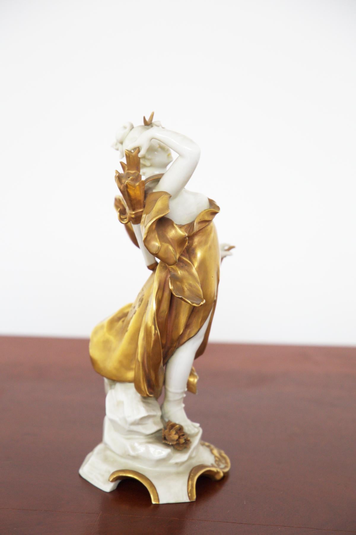 Capodimonte Gold Ceramic Statuette 'Sagittarius’ In Good Condition In Milano, IT