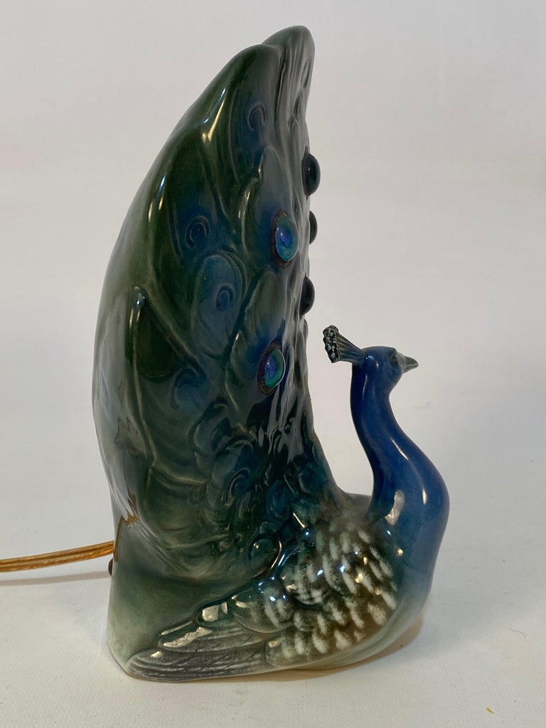 Capodimonte Jeweled Porcelain Peacock Lamp at 1stDibs ceramic peacock lamp