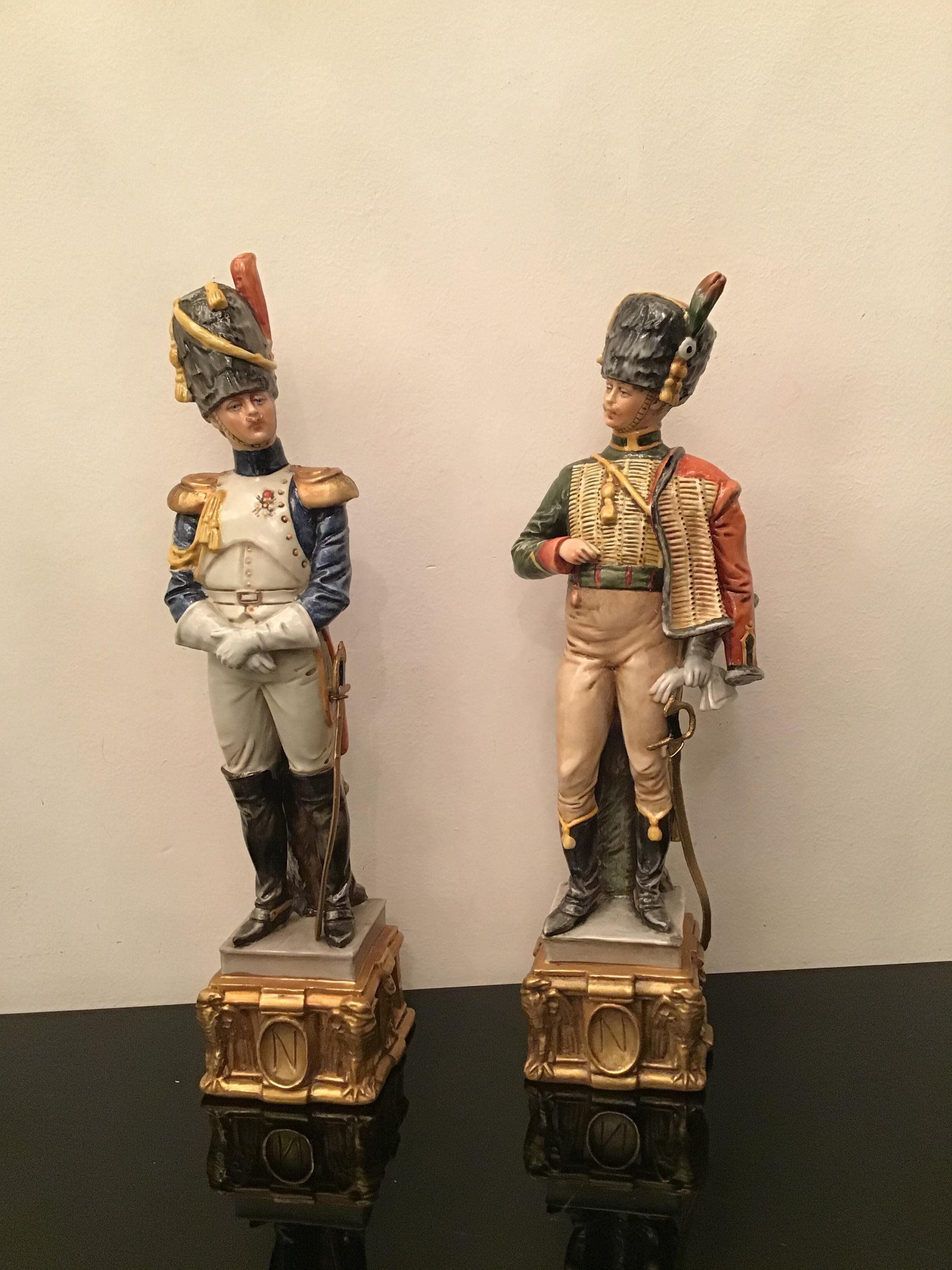 Late 20th Century Capodimonte Military Porcelain Napoleone, 1980, Italy For Sale