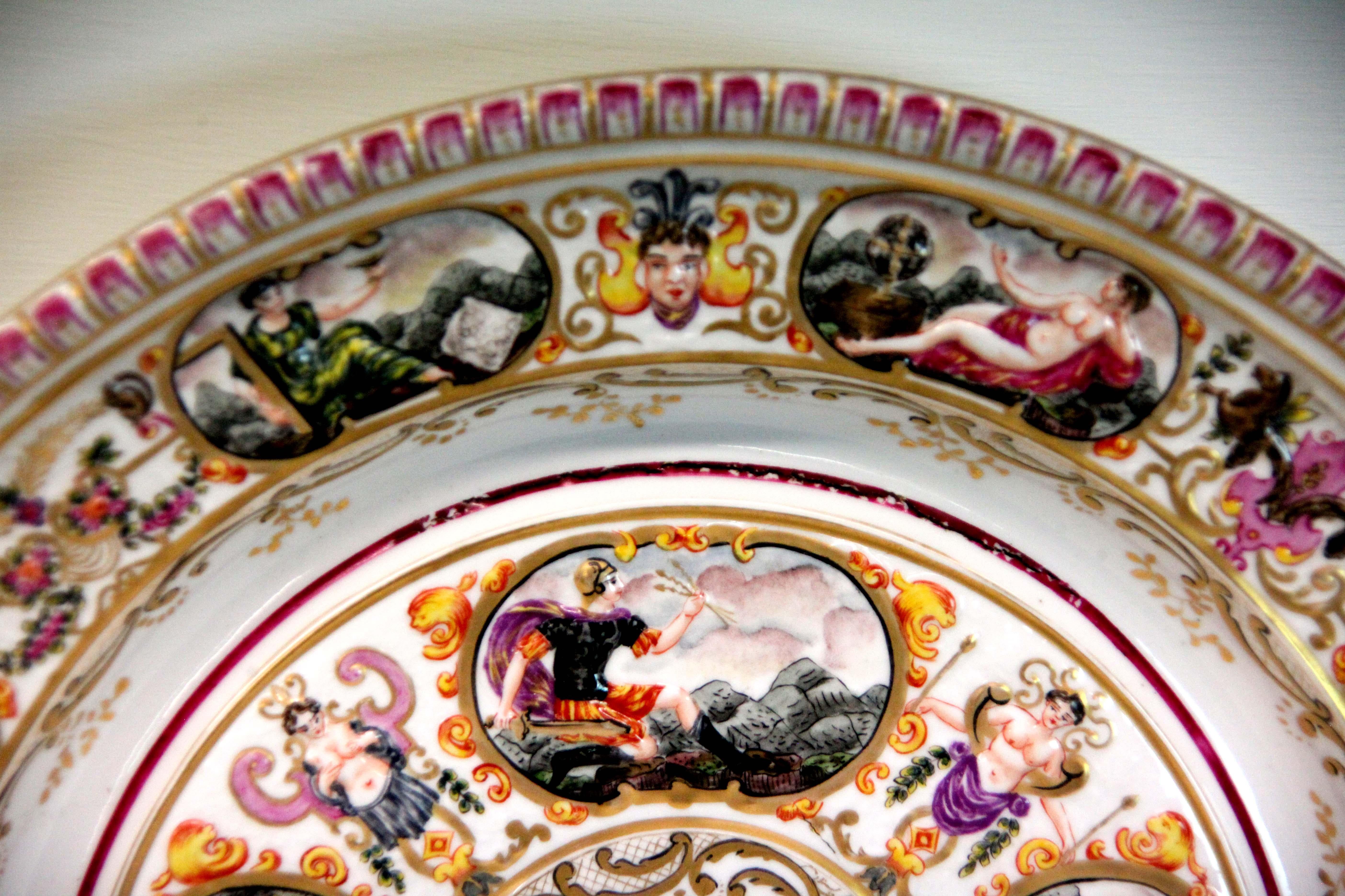 20th Century Capodimonte Porcelain Charger For Sale