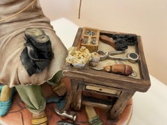 Capodimonte Porcelain Statuette By "Cortese", "The Shoemaker"
