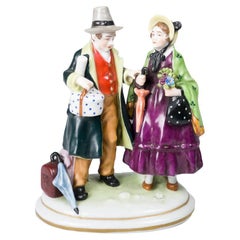 Capodimonte Traveling Couple Figurine, 1771-1834