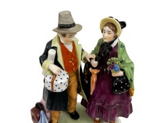 Capodimonte Traveling Couple Figurine Statue, 1771-1834
