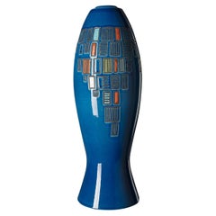 Capogrossi Blue Vase by Aldo Londi