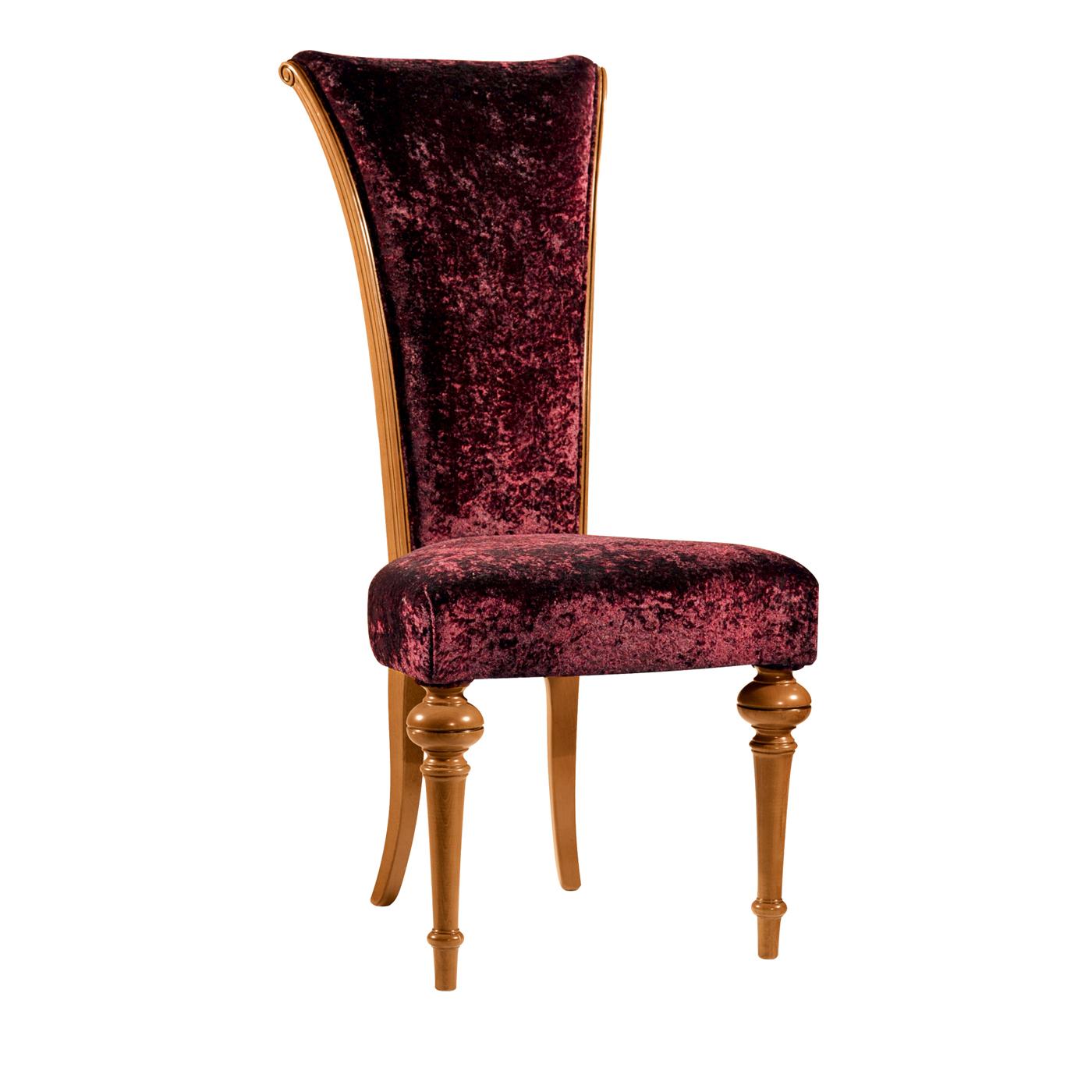 Italian Capotavola Red Velvet Chair