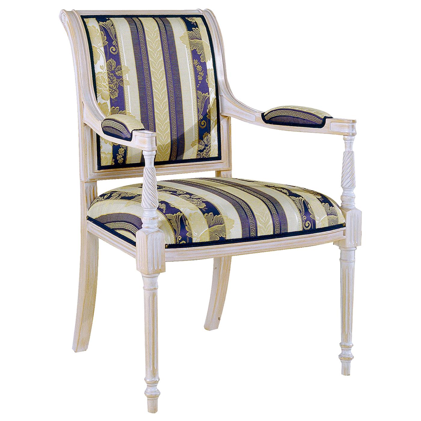 Capotavola Striped Chair with Armrests