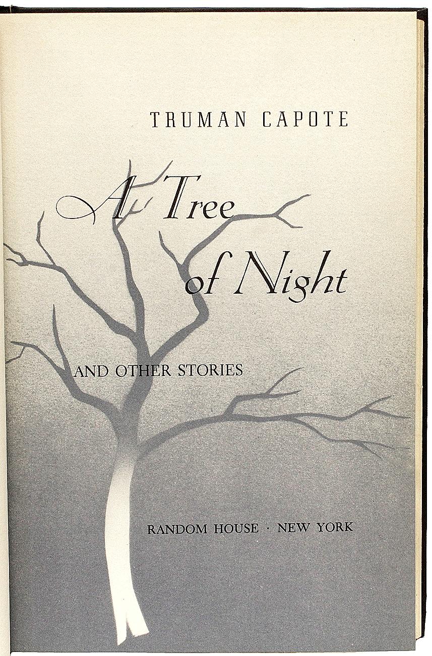Milieu du XXe siècle CAPOTE, Truman. A Tree Of Night (Un arbre de nuit) - 1949 - Première édition - COPY DE PRESENTATION. en vente